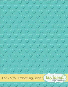 Taylored Expressions Embossing Folder "Swiss Hearts - Herzen"