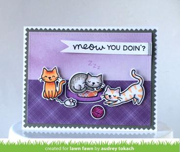 Lawn Fawn Stempelset "Meow You Doin'" Clear Stamp