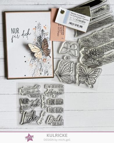 Preview: Kulricke Stempel "Zauberhafte Schmetterlinge" 10x10cm Clear Stamp