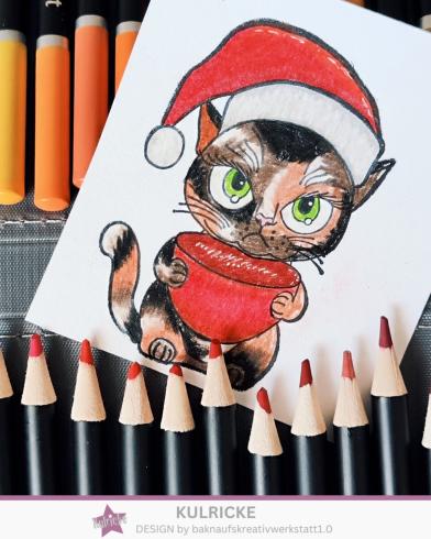 Preview: Kulricke Stempelset "Grummel-Katze" Clear Stamp