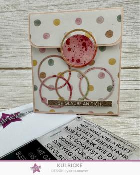 Kulricke Stempelset "Geburtstagskraft" Label A7 Clear Stamp