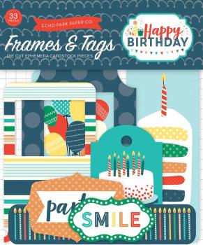 Echo Park "Happy Birthday Boy" Ephemera Frames & Tags