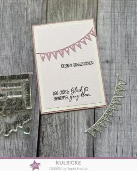 Preview: Kulricke Stanzschablone "Wimpelkette Willkommen " Craft Die