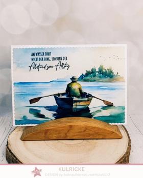 Preview: Kulricke Stempelset "Anglerglück Schrift" 10x10cm Clear Stamp 