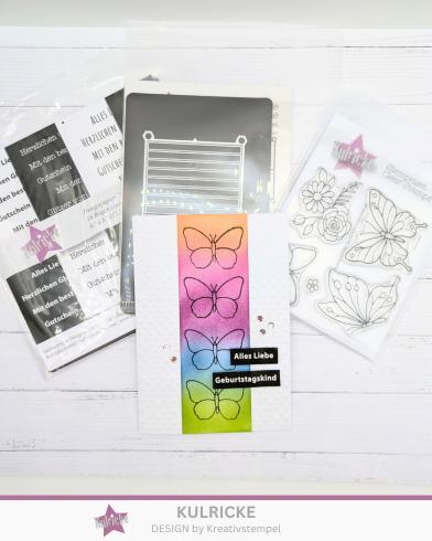 Preview: Kulricke Stempel "Zauberhafte Schmetterlinge" 10x10cm Clear Stamp