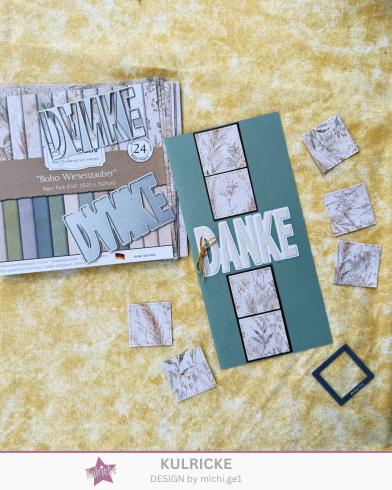 Preview: Kulricke Stanzschablone "Danke Insert mit Aufleger" Craft Die