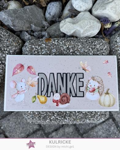 Kulricke Stanzschablone "Danke Insert mit Aufleger" Craft Die