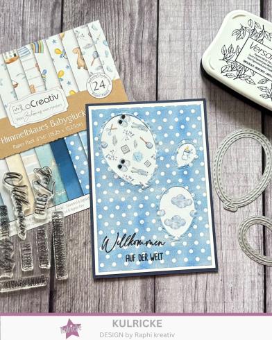 LaCreativ - Designpapier "Himmelblaues Babyglück" Paper Pack 6x6" - 24 Bogen