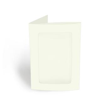 Passepartoutkarte rechteck 3-Fach DIN B6 in elfenbein