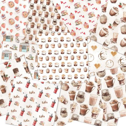 LaCreativ - Designpapier "Kaffeeliebe " Paper Pack 6x6" - 24 Bogen