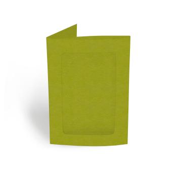 Passepartoutkarte rechteck 3-Fach DIN B6 in kraft grün