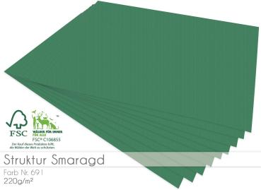 Cardstock "Struktur" - Bastelpapier 220g/m² DIN A4 in struktur smaragd