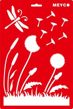 Kunststoff-Schablone "Pusteblume" 20x30cm transparent