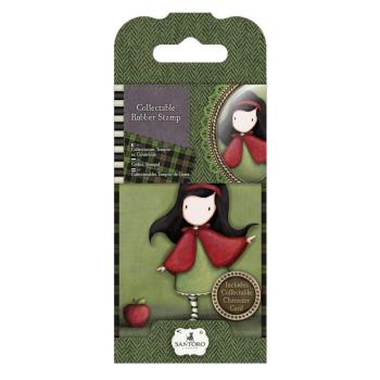 Gorjuss Santoro - Mini Gummistempel - Nr. 14 - Roter Umhang
