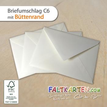 Briefumschlag DIN C6 120g/m² oF Nassklebung in elfenbein mit Büttenrand Briefumschlag DIN C6 120g/m² oF Nassklebung in elfenbein mit Büttenrand