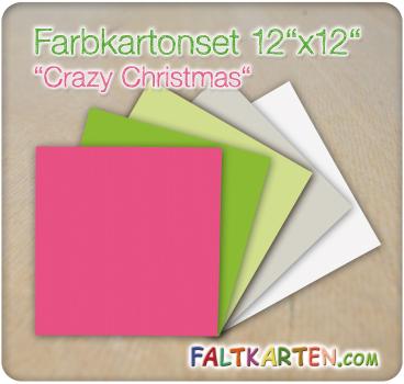 Farbkartonset 12"x12" "Crazy Christmas" 10 Bogen