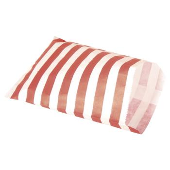 Papiertüten rot gestreift 25 Stück 12,9x16,8cm Lebensmittelecht