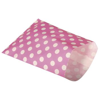 Papiertüten pink gepunktet 25 Stück 12,9x16,8cm Lebensmittelecht