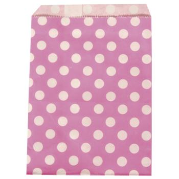 Papiertüten pink gepunktet 25 Stück 12,9x16,8cm Lebensmittelecht