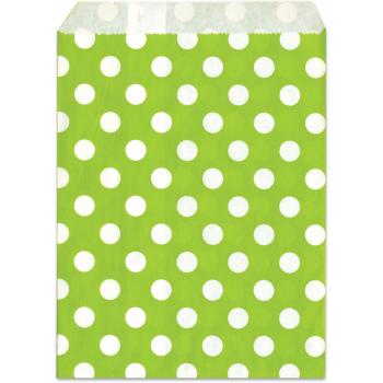 Papiertüten - Geschenktüten 25 Stück grün gepunktet 13x16,5cm