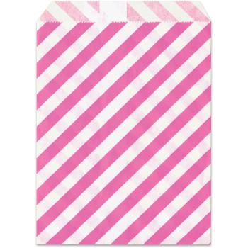 Papiertüten - Geschenktüten 25 Stück pink gestreift 13x16,5cm