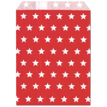 Papiertüten - Geschenktüten 25 Stück rot Sterne 13x16,5cm