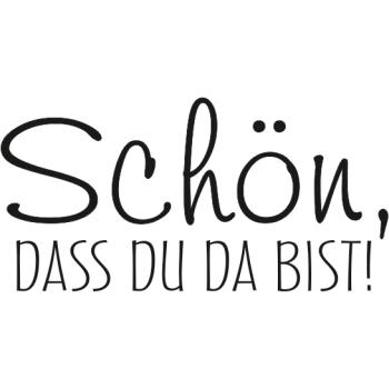 Holz-Stempel "Schön, dass du da bist!" 3x1,5cm