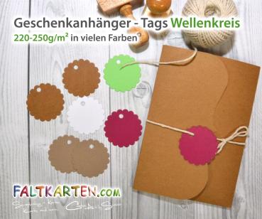 Tags-Geschenkanhänger Wellenkreis 25 Stück 4,5cm Tags-Geschenkanhänger Wellenkreis 25 Stück 4,5cm