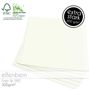 Cardstock "Premium" 12"x12" 300g/m² (30,5 x 30,5cm) in elfenbein (extra stark)