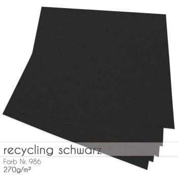 Cardstock "Recycling" 12"x12"  270g/m² (30,5 x 30,5cm) in recycling schwarz