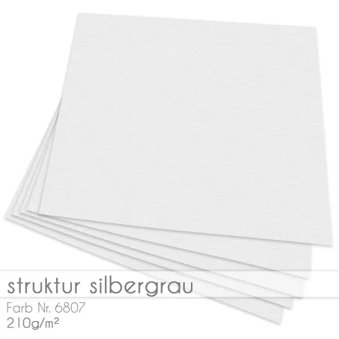 Cardstock "Struktur" 12"x12"  210g/m² (30,5 x 30,5cm) in struktur silbergrau