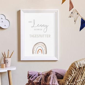 Tagesmutter-Kind-Poster "Regenbogen" | Einschulung | Meilensteintafel | Geschenk 1. Geburtstag | Personalisiertes Geschenk