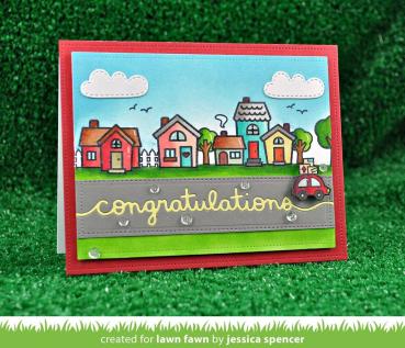 Lawn Fawn Stempelset "Happy Village" Clear Stamp