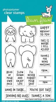 Lawn Fawn Stempelset "Slow Down and Enjoy" Clear Stamp