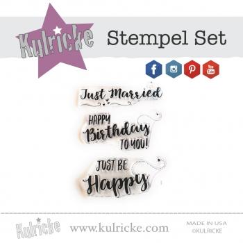 Kulricke Stempelset "Be Happy" Clear Stamp Motiv-Stempel