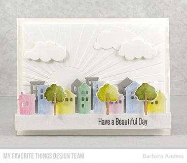 My Favorite Things "Sunrise Radiating Rays" Stencil 6x6"
