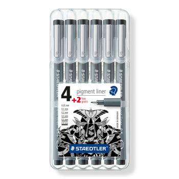 Staedtler 6x Pigment Liner mit 6 Linienbreiten