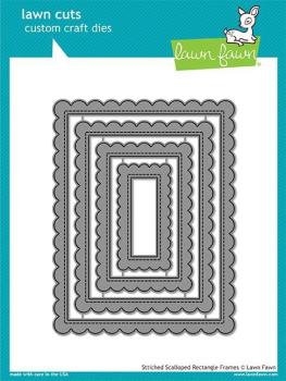 Lawn Fawn Craft Die - Stitched Scalloped Rectangle Frames