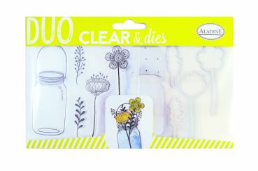 Aladine Clear Stamps & Dies  "Flower Jar" Stempel- und Stanzset