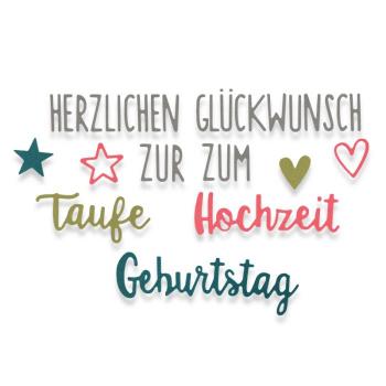 Sizzix Thinlits Craft Die-Set - Herzlichen Glückwunsch (Congratulations Set)