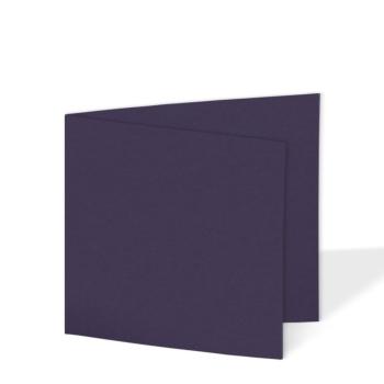 Doppelkarte - Faltkarte quadratisch 15x15cm, 225g/m² in aubergine