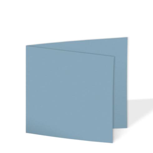 Doppelkarte - Faltkarte quadratisch 15x15cm, 220g/m² in graublau