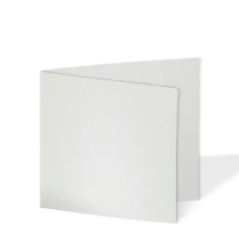 Doppelkarte - Faltkarte quadratisch 15x15cm, 300g/m² in metallic-polarweiss