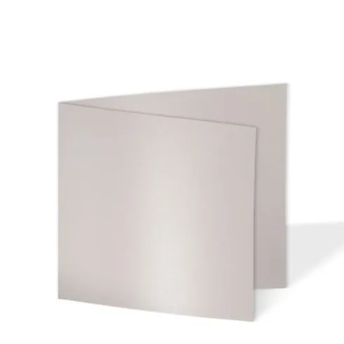 Doppelkarte - Faltkarte quadratisch 15x15cm, 300g/m² in metallic-puderrosa
