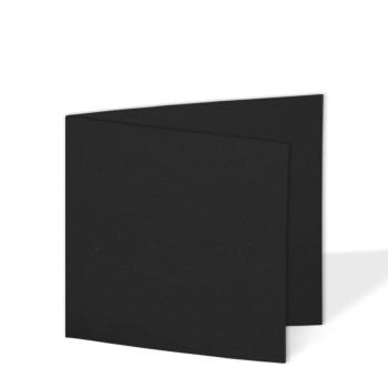 Doppelkarte - Faltkarte quadratisch 15x15cm, 270g/m² in recycling schwarz