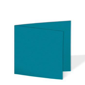 Doppelkarte - Faltkarte quadratisch 15x15cm, 210g/m² in struktur karibikblau