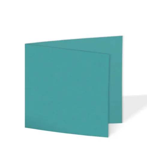 Doppelkarte - Faltkarte quadratisch 15x15cm, 210g/m² in struktur lagunenblau
