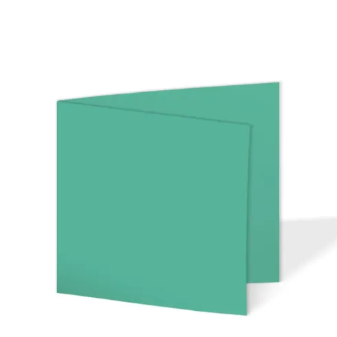 Doppelkarte - Faltkarte quadratisch 15x15cm, 240g/m² in türkis