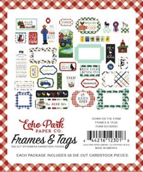 Echo Park "Down On The Farm " Ephemera Frames & Tags