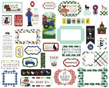 Echo Park "Down On The Farm " Ephemera Frames & Tags